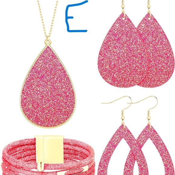 New 4 Pieces Women's Glitter Jewelry Set Bridal Wedding Multi-Layer Bracelet - Picture 9 of 15